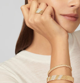 [Marins]Five-row diamond ring