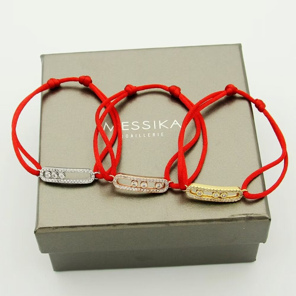 [Marins]Messika Care(s) pink cord pavé bracelet