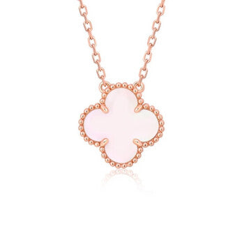 [Marins]CLOVER 15MM PINK MOTHER-OF-PEARL SINGLE FLOWER NECKLACE