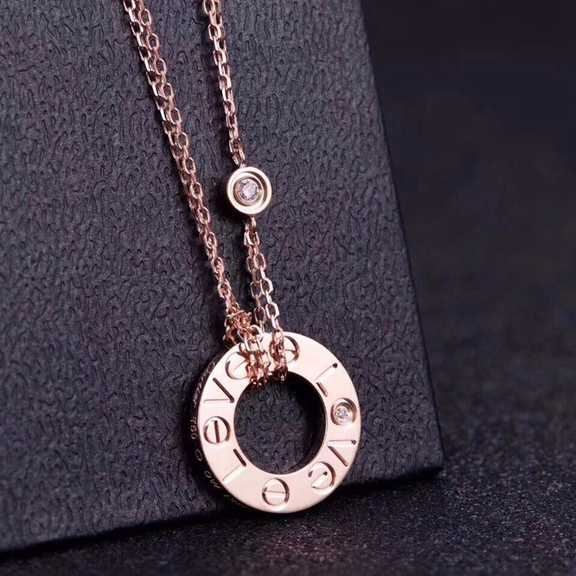 [Marins]LOVE NECKLACE 16MM 2 DIAMONDS
