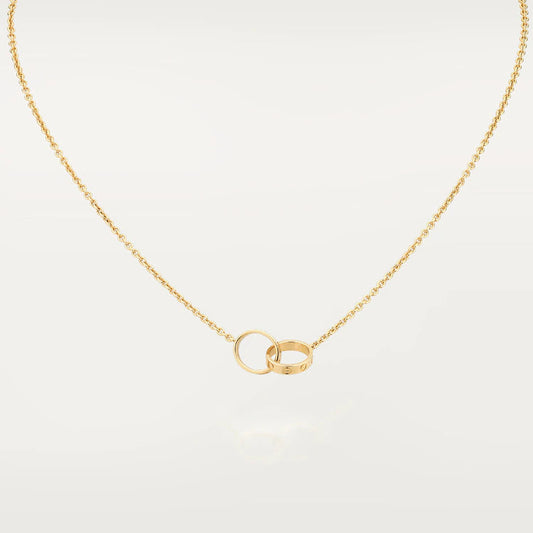 [Marins]LOVE NECKLACE DOUBLE RING GOLD