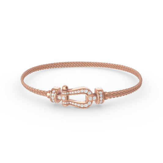 [Marins]FORCE SMALL HORSESHOE  DIAMOND CHAIN ROPE BRACELET