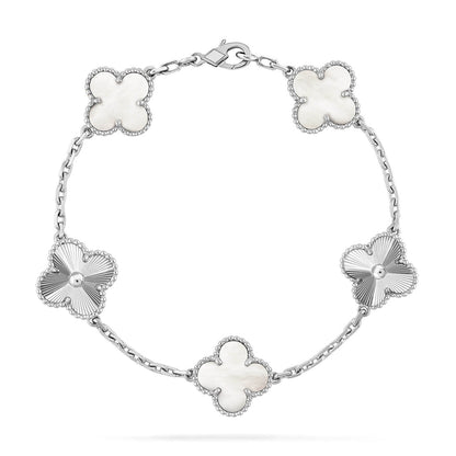 [Marins]CLOVER WHITE PEARL MOP 5 MOTIF BRACELET COLLECTION