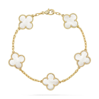 [Marins]CLOVER WHITE PEARL MOP 5 MOTIF BRACELET COLLECTION