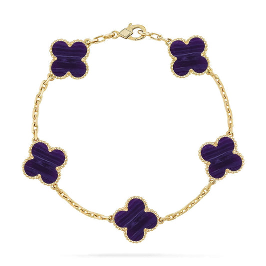 [Marins]CLOVER 5 MOTIF PURPLE STRIPES BRACELET COLLECTION