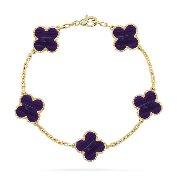 [Marins]CLOVER 5 MOTIF PURPLE STRIPES BRACELET COLLECTION