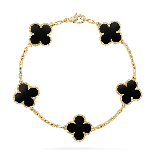 [Marins] CLOVER 5 MOTIF ONYXS BRACELET COLLECTION