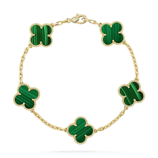 [Marins] CLOVER 5 MOTIF MALACHITE BRACELET COLLECTION
