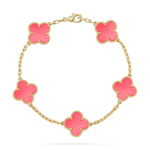 [Marins] CLOVER 5 MOTIFS  PINK MOP BRACELET COLLECTION
