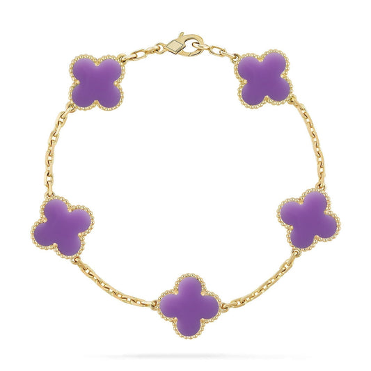 [Marins]CLOVER 5 MOTIF LIGHT PURPLE BRACELET COLLECTION