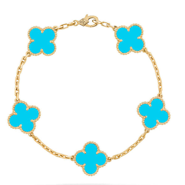 [Marins] CLOVER 5 MOTIF TURQUOISE BRACELET COLLECTION