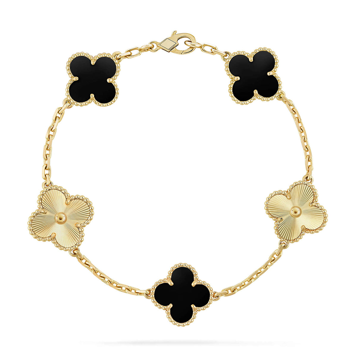 [Marins] CLOVER 5 MOTIF ONYXS BRACELET COLLECTION