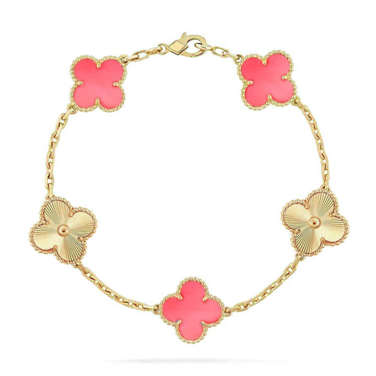[Marins] CLOVER 5 MOTIFS  PINK MOP BRACELET COLLECTION