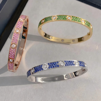 [Marins]2026 PAVE GEMSTONE LOVE BRACELET 6.1MM 10 DIAMONDS