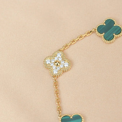 [Marins] CLOVER 5 MOTIF MALACHITE BRACELET COLLECTION