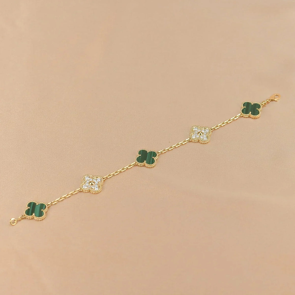 [Marins] CLOVER 5 MOTIF MALACHITE BRACELET COLLECTION