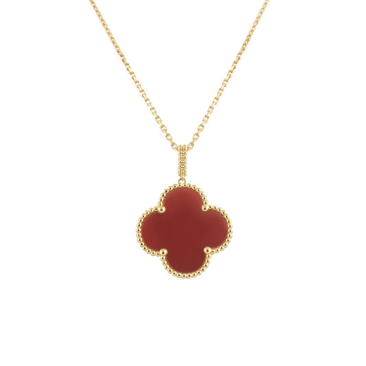 [Marins]CLOVER 25MM NECKLACE GOLD CARNELIAN