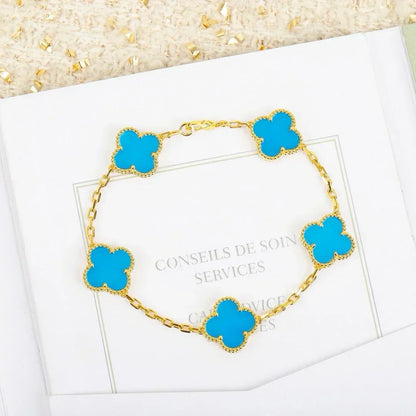 [Marins] CLOVER 5 MOTIF TURQUOISE BRACELET COLLECTION