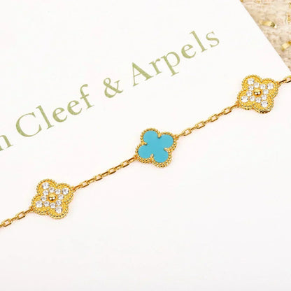 [Marins] CLOVER 5 MOTIF TURQUOISE BRACELET COLLECTION
