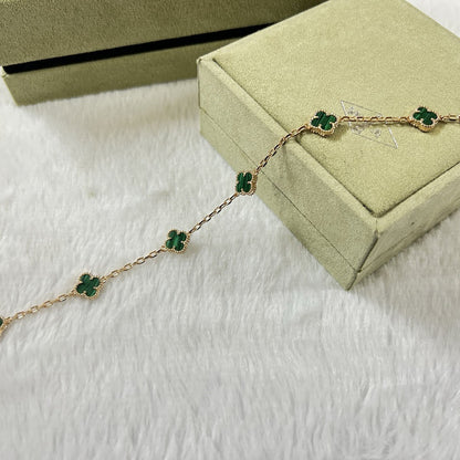 [Marins]CLOVER 6 MOTIF MALACHITE BRACELET-w