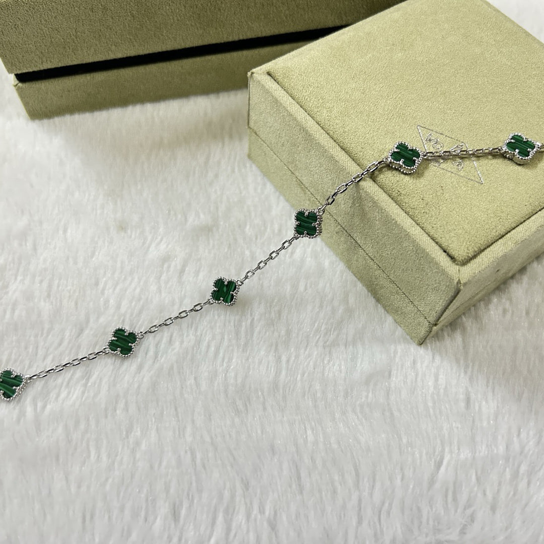 [Marins]CLOVER 6 MOTIF MALACHITE BRACELET-w