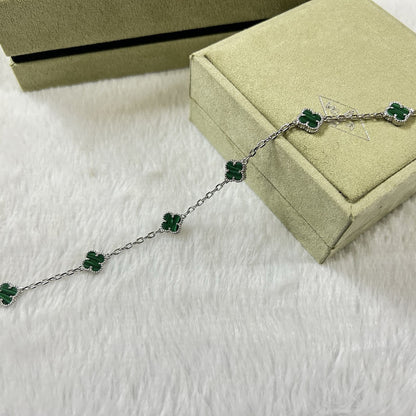 [Marins]CLOVER 6 MOTIF MALACHITE BRACELET-w