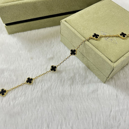 [Marins]CLOVER 6 MOTIF  ONYXS BRACELET-w