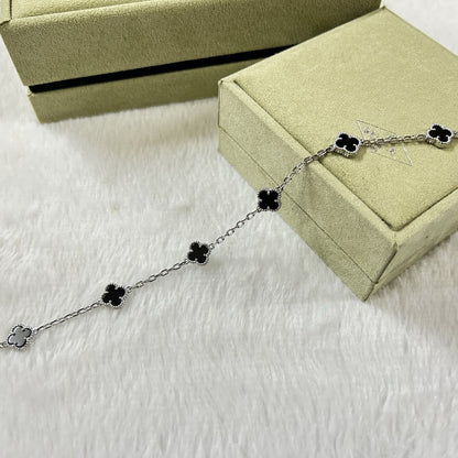 [Marins]CLOVER 6 MOTIF  ONYXS BRACELET-w