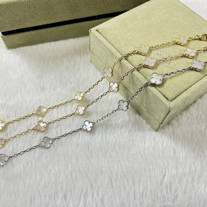 [Marins]CLOVER 6 MOTIF WHITE MOP BRACELET-w