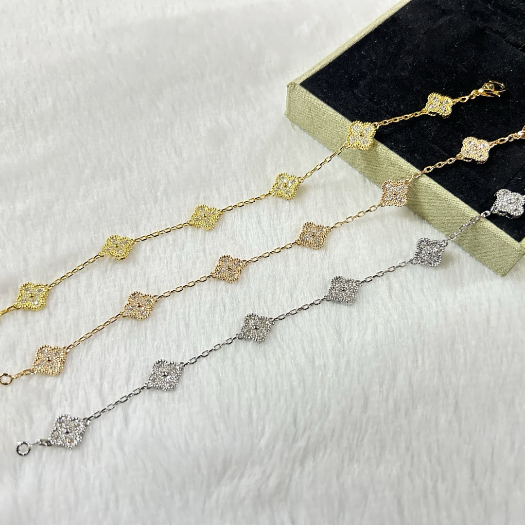 [Marins]CLOVER 6 MOTIF DIAMOND BRACELET