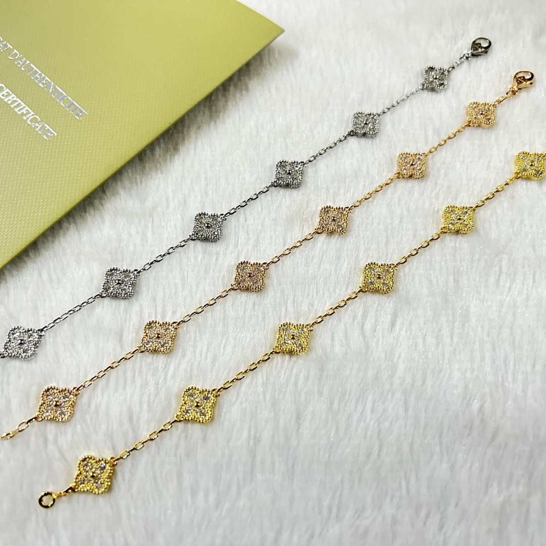 [Marins]CLOVER 6 MOTIF DIAMOND BRACELET