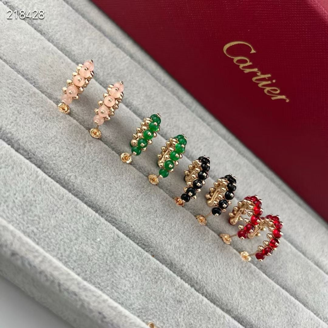 [Marins]NEW COLORED GEMSTONE COLLECTION SMALL HOOP EARRINGS