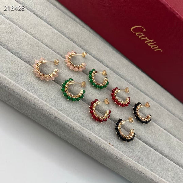 [Marins]NEW COLORED GEMSTONE COLLECTION SMALL HOOP EARRINGS