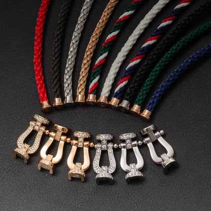 [Marins]FORCE LARGE HORSESHOE HALF DIAMOND BRACELET GOLD