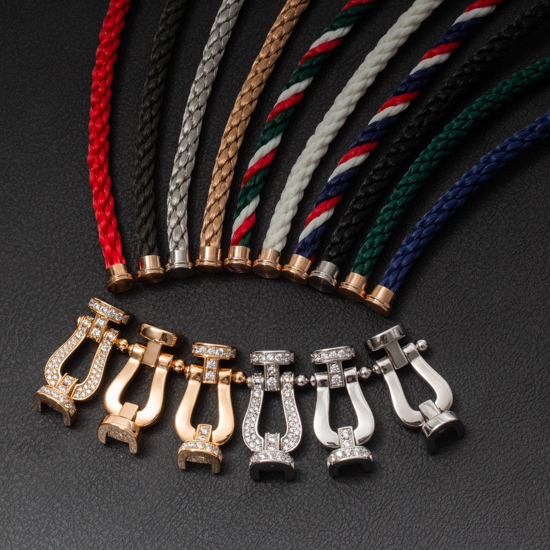 [Marins]FORCE LARGE HORSESHOE FULL DIAMOND BRACELET SILVER