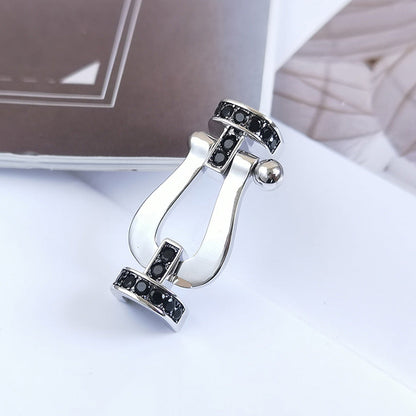 [Marins]FORCE LARGE HORSESHOE BLACK DIAMOND BRACELET SILVER