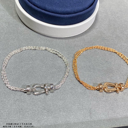 [Marins]FORCE SMALL HORSESHOE  DIAMOND CHAIN ROPE BRACELET