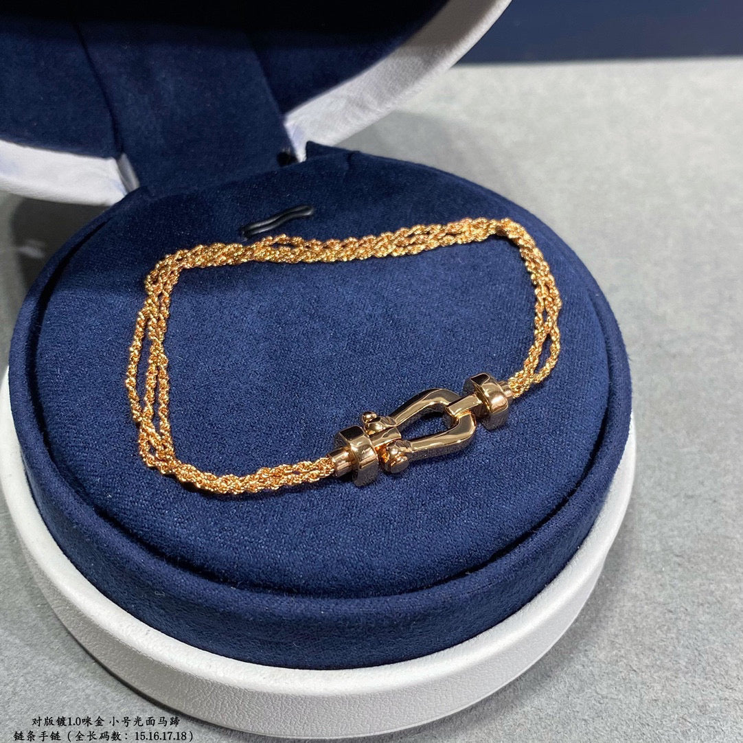 [Marins]FORCE SMALL HORSESHOE  DIAMOND CHAIN ROPE BRACELET