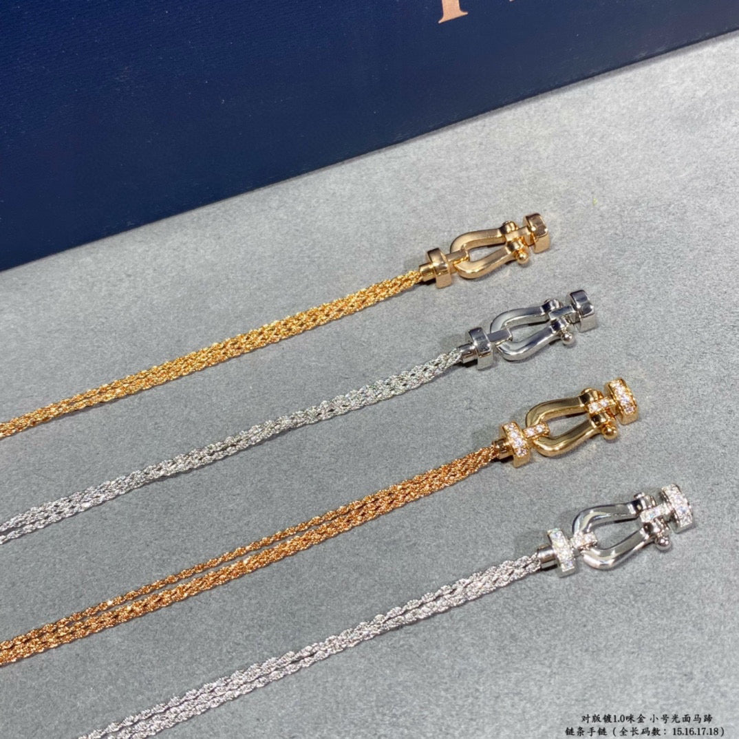 [Marins]FORCE SMALL HORSESHOE  DIAMOND CHAIN ROPE BRACELET