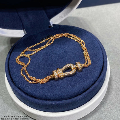 [Marins]FORCE SMALL HORSESHOE  DIAMOND CHAIN ROPE BRACELET