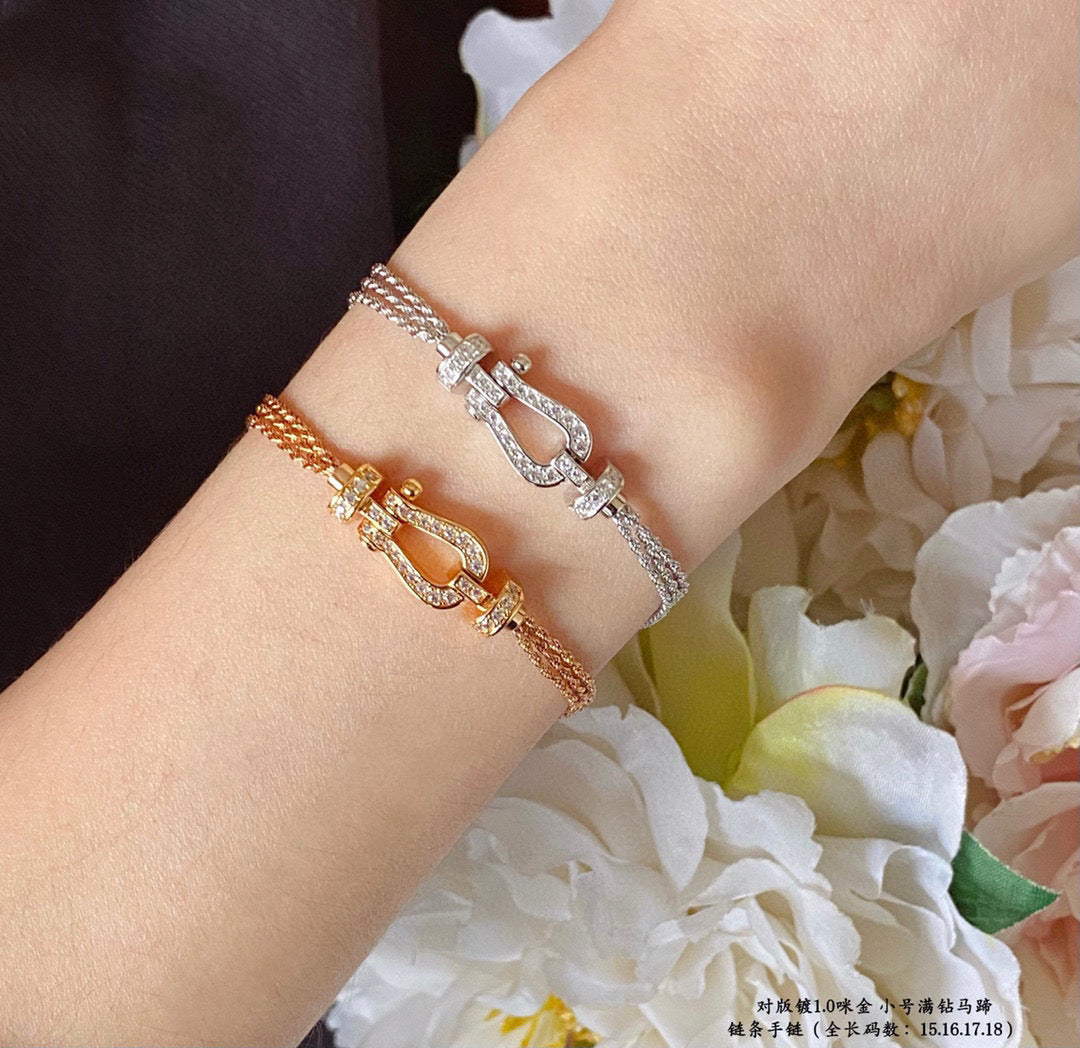 [Marins]FORCE SMALL HORSESHOE  DIAMOND CHAIN ROPE BRACELET
