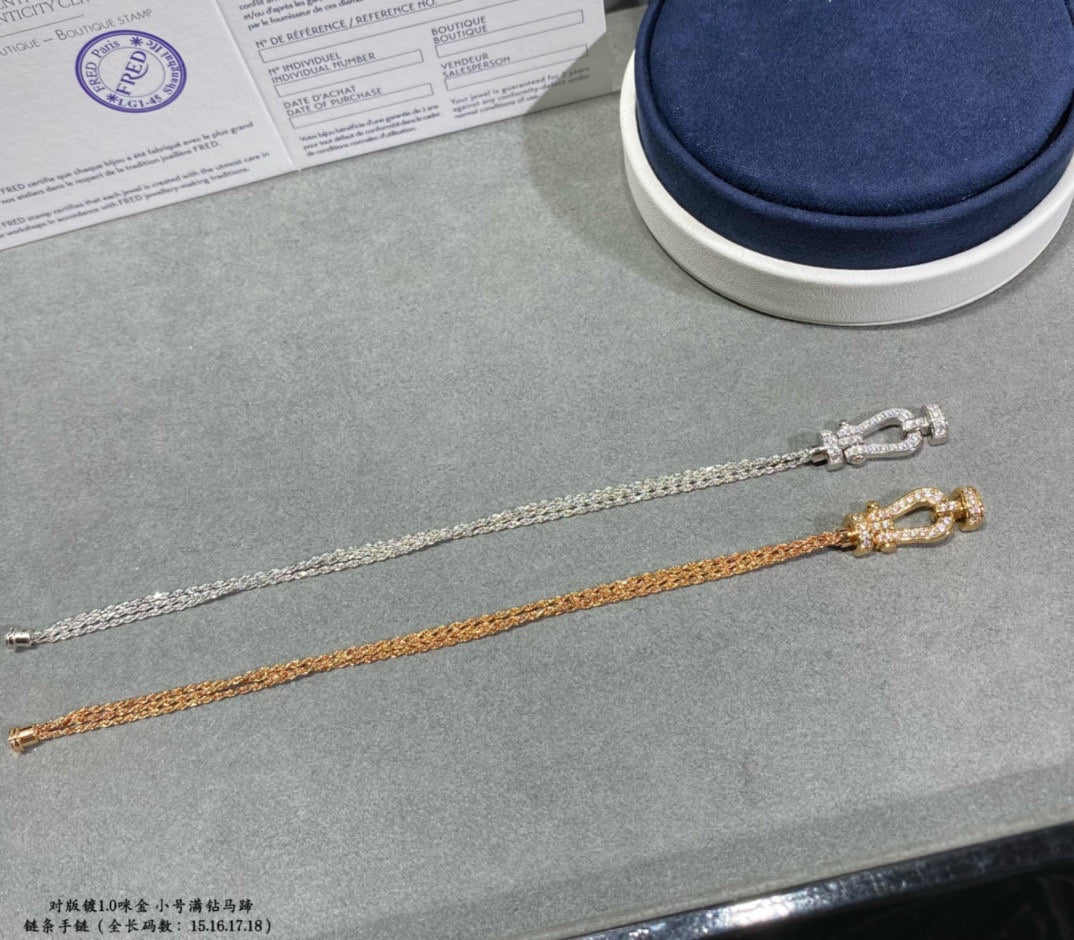 [Marins]FORCE SMALL HORSESHOE  DIAMOND CHAIN ROPE BRACELET