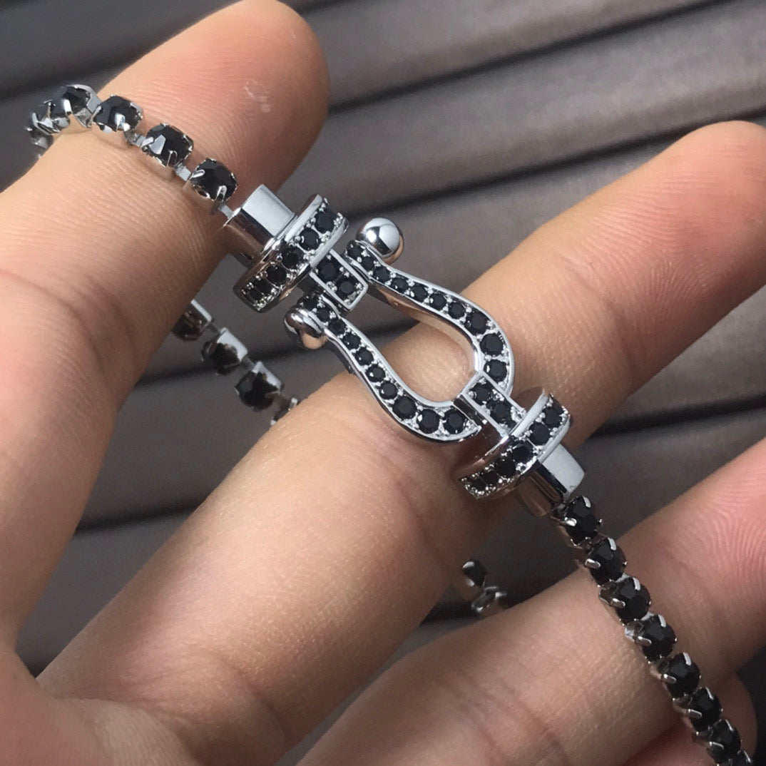 [Marins]FORCE  LARGE HORSESHOE FULL DIAMOND TENNIS BRACELET