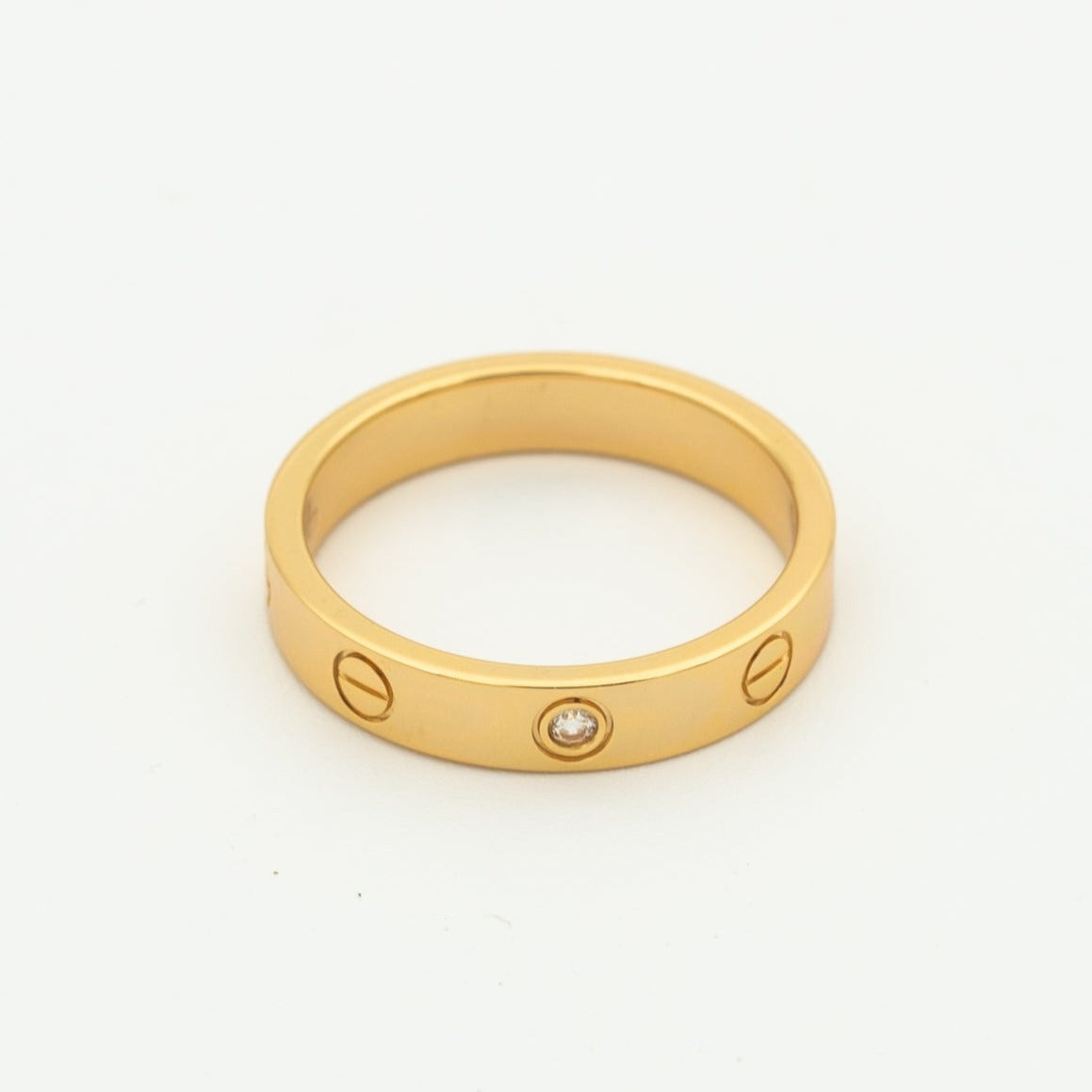 [Marins]LOVE RING 4MM 1 DIAMOND PINK GOLD