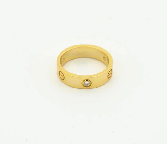 [Marins]LOVE RING 4MM 1 DIAMOND GOLD