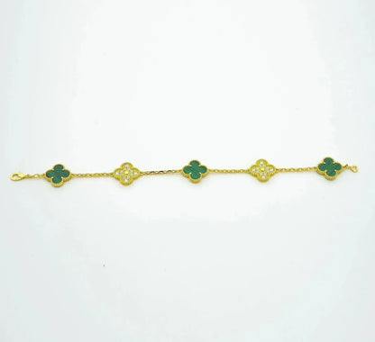 [Marins] CLOVER 5 MOTIF MALACHITE BRACELET COLLECTION