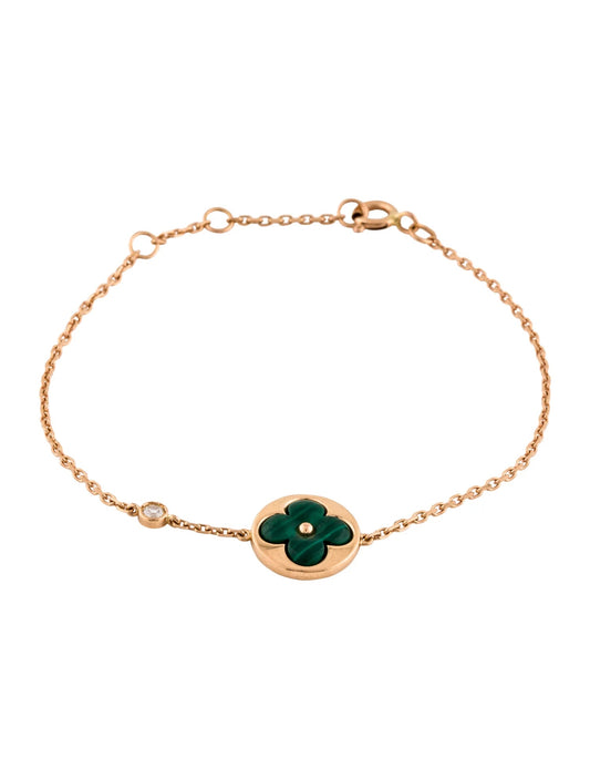[Marins]SUN MALACHITE 1 DIAMOND PINK GOLD BRACELET