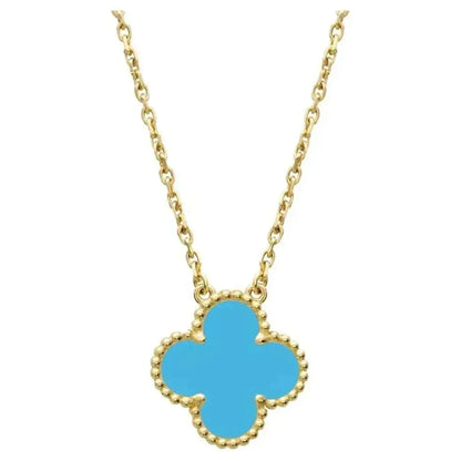 [Marins]CLOVER 15MM VINTAGE TURQUOISE NECKLACE