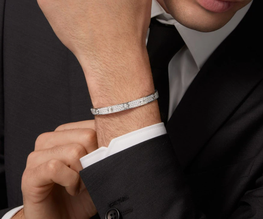 [Marins]NEW-LOVE-6.1MM-Width Diamond-Studded Bracelet