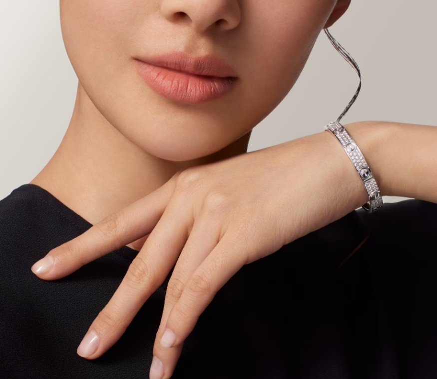 [Marins]NEW-LOVE-6.1MM-Width Diamond-Studded Bracelet